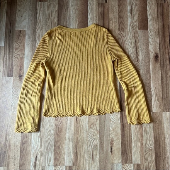 Yellow Ribbed Knit Sweater - Picture 8 of 10